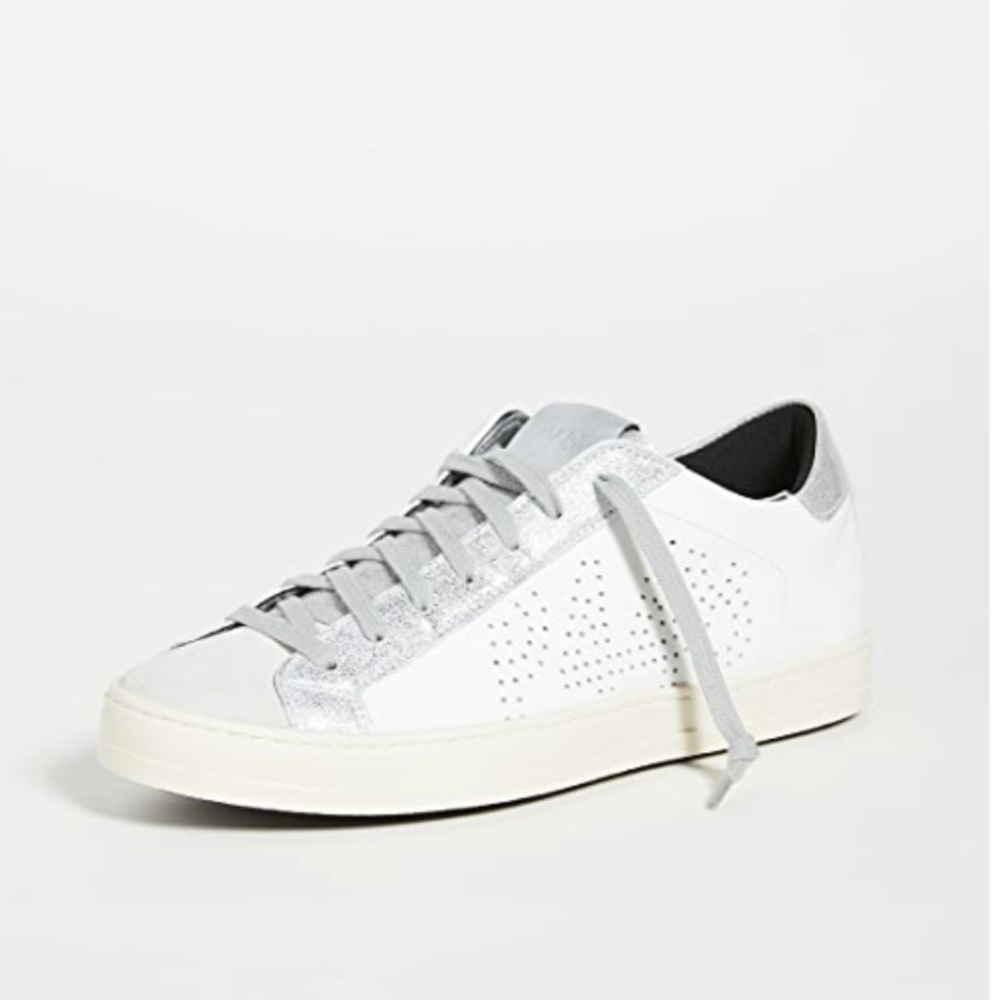 P448 John Delhisil Sparkle Suede Distressed Sneakers 6